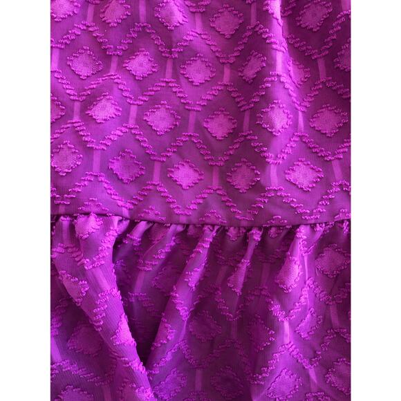 Bar III Smocked Waist Mini Purple Ruffle Skirt - XL - Picture 3 of 4